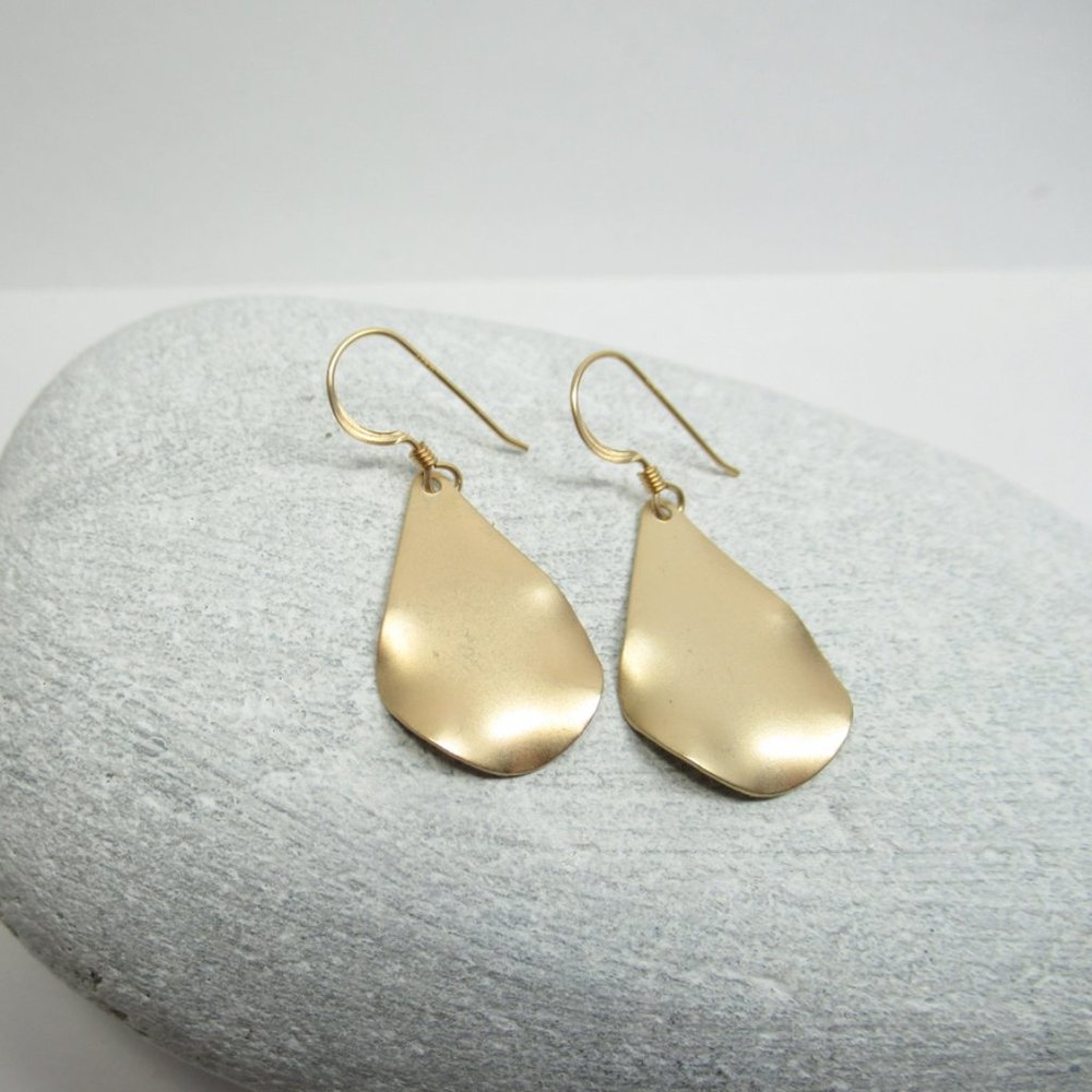 Lightweight gold teardrop earrings